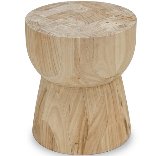 Natural wood deals stool side table